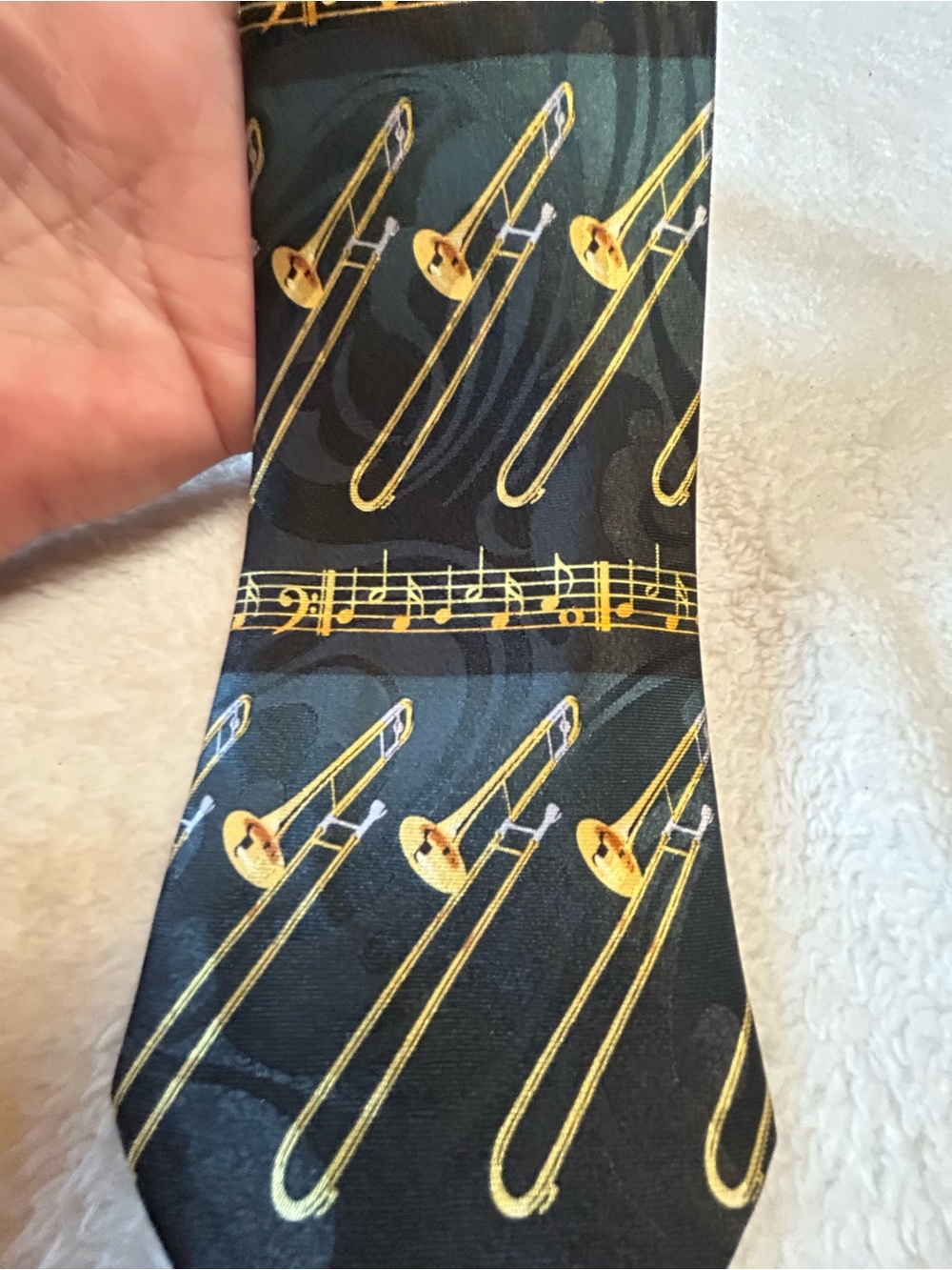 🎁3 for $30 - Musical Trombone Print Tie